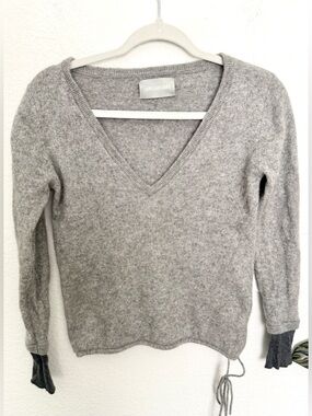 Zadig & Voltaire Cashmere V Neck Tie Cinched Waist Sweater Size Small